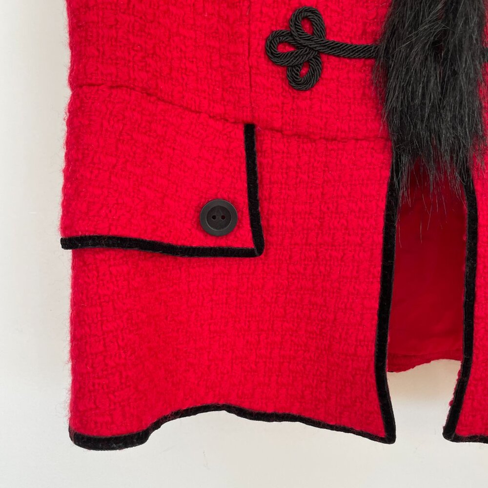 VTG Y2K Simon Chang Red Napoleon Military Nutcracker Vest Soutache Hussar Sz 10 - Picture 9 of 15